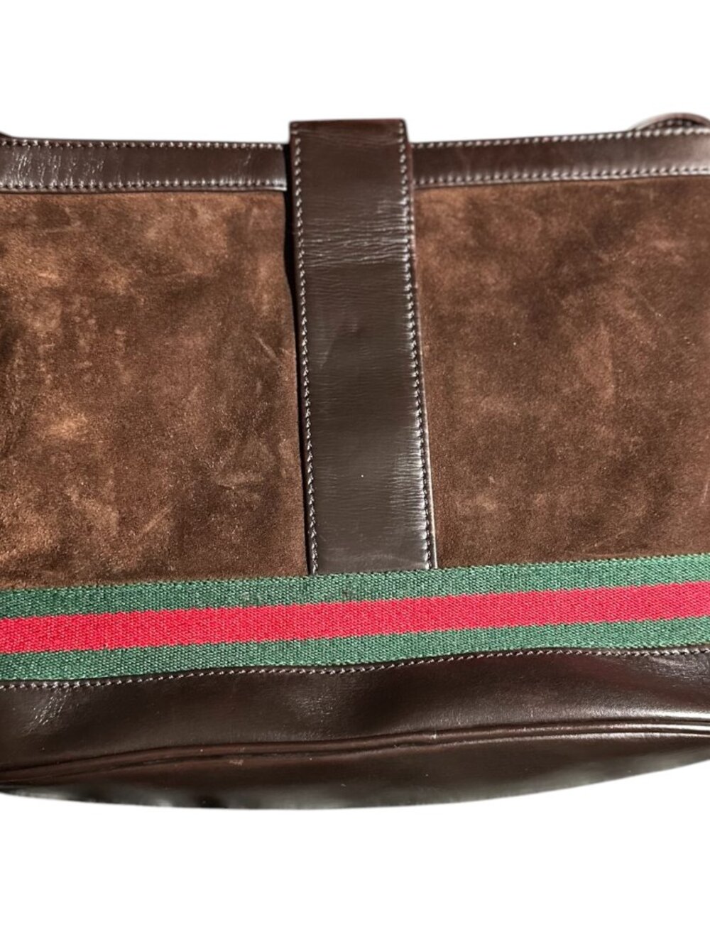 Gucci Sherry Line Brown Suede Leather Bag w/Temporary Conversion - Picture 4 of 16